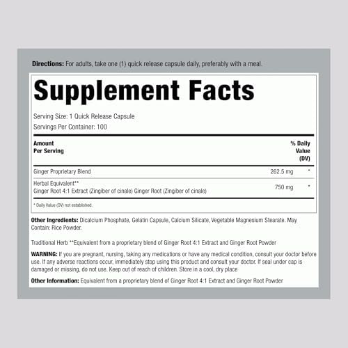 Lindberg Ginger Root Capsules | 100 Count | Non-GMO, Gluten Free Supplement