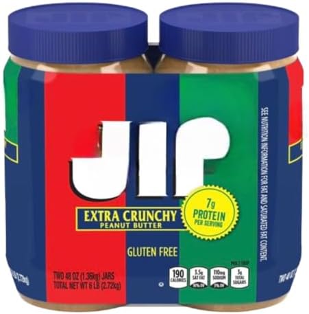 JiŦŦ Extra Crunchy Peanut Butter, 48 Ounce Value (Pack of 2)