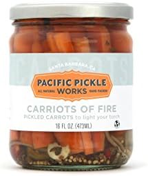Carriots of Fire - Spicy Pickled Carrot Sticks with Jalapeño - Gourmet Carrots for Snacking - non-GMO, Kosher, Gluten-Free 16 oz (2-pack)