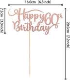 Rsstarxi 1 Pack Happy 60th Birthday Cake Topper Rose Gold Glitter Cheers to 60 years Cake Pick 60th Birthday Decorations for Women 60 Fabulous Birthday Celebrating Anniversary Party Supplies.