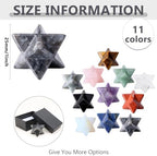 QINJIEJIE Labradorite Merkaba Crystal, Natural Healing Stones Sacred Meditation Energy Generator 1" Reiki 3D Star Dodecahedron Home Decor Protection Cleansing Spiritual Gifts Crystal Grid