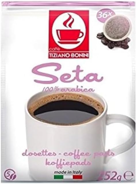 Bonini Seta Coffee Pads, Senseo Compatible Coffee Pads/Pods x36 (Pack of 3, Total 108 Pads)
