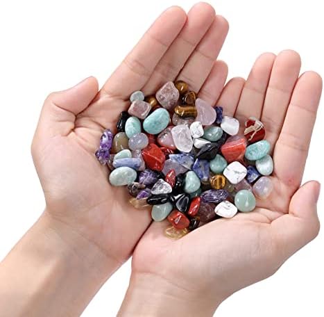 Jovivi 15 Assorted Tumbled Stones and Crystals Bulk, Irregular Rocks Natural Polished Gemstones and Crystals Quartz for Wicca Reiki Chakra Healing Meditation Home Indoor Decorations Christmas Day Gift