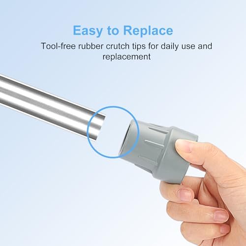 supregear Rubber Cane Tips 1" (4 X 25mm), Heavy Duty End Stoppers for Walking Cane, 1 inch Replacement Feet Caps for Walkers, Commodes, Shower Chairs, 4-Pack 1-inch Crutches Tips (Grey)
