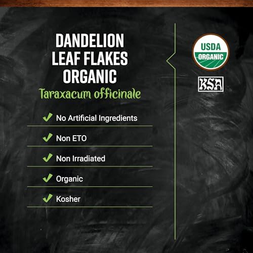 Frontier Co-op Organic Dandelion Leaf, Cut and Sifted - Dried for Loose Tea, Caffeine-Free Coffee Alternative, or Powder Supplement Capsules - Kosher | 16 Ounce (Pack of 1)