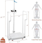 Medical Grade Digital Scale with Handles for Elderly, Height and Weight Scale for Doctor Office, Scale with Height Measurement, 485lbs Weight Capacity, HD LED Display, USB Rechargeable