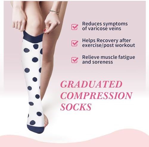 Sooverki Compression Socks for Women & Men 6 Pairs is Best Supportive Knee High Stockings for Circulation, Travel, Nurses