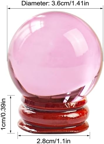 Feng Shui 40MM Multicolor Crystal Ball Asian Rare Natural Magic Beads Healing Sphere Globe Quartz Photography Balls W3815 (Pink)