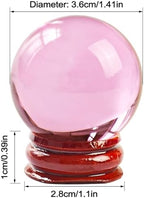 Feng Shui 40MM Multicolor Crystal Ball Asian Rare Natural Magic Beads Healing Sphere Globe Quartz Photography Balls W3815 (Pink)