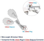 4 Count TENS Wires 3.5mm Plug TENS to 3.5mm Snap Electrode Wires for TENS Unit Electrodes Lead Wires for TENS (Please Check Plug Size – 3.5mm Plug Only)