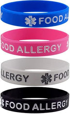 Food Allergy Children's Medical Alert ID Bracelets Child Size (7 inches) 4 Pack