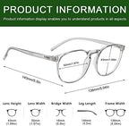 Przene 3 Pack Blue Light Blocking Glasses Women/Men,Retro Round Computer Glasses Anti Eye Strain/UV/Glare, Gaming Glasses. (Black/Crystal/Grey)