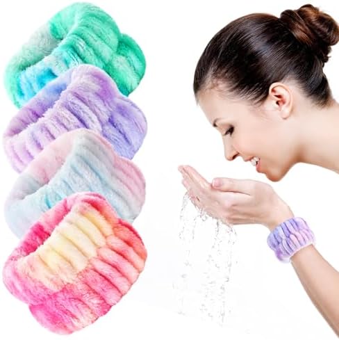 8pcs Wrist Bands for Washing Face Wash Wristbands Wrist Towels Arm Bands for Skincare Makeup Wrist Cuffs Spa Wrist Scrunchies