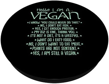 I Am A Vegan Vegetarian Veganism Food Veggie Animal Rights PopSockets PopGrip: Swappable Grip for Phones & Tablets