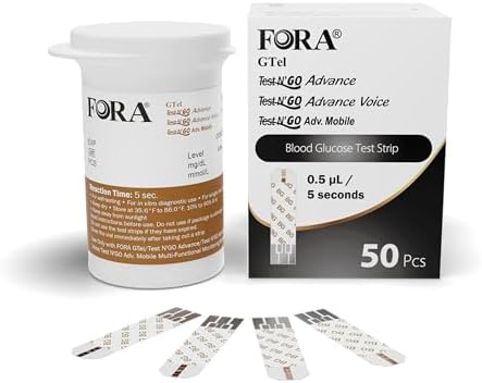 FORA Blood Glucose Strips (50 ct)｜for Test N’GO Advance Series Meters