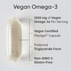 Sports Research Vegan Omega-3 Fish Oil Alternative from Algae Oil - Highest Levels of Vegan DHA & EPA Fatty Acids | Non-GMO Tested & Vegan Certified - 60 Veggie Softgels (Carrageenan Free)