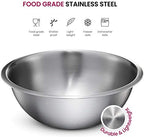 FineDine Stainless Steel Mixing Bowls Set, Dishwasher Safe, 6 Piece Metal Mixing Bowls For Kitchen, Nesting, Large, Small, Big Food Prep, Cooking, Baking