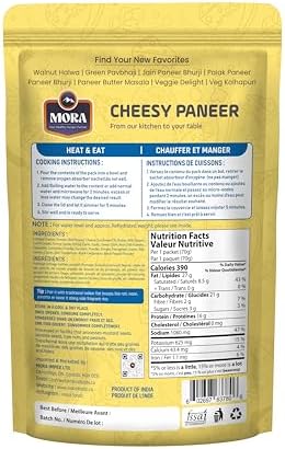 Mora Cheesy Paneer - Ready To Eat Premium Freeze Dried Instant Meal, Microwavable, Effortless Cooking, Gluten-free, Plant-based, High Protein, Emergency Food, Vegan
