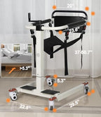 Patient Lift Transfer Chair for Home Portable Wheelchair Lift for Car & Toilets, Bedside Commode Toilets Seat, Transfer Aid for Elderly Height Adjustable (Upgrade with Bedpan)