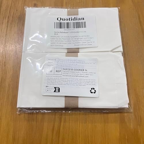 Quotidian White Flat Mini Kraft Paper Bags 2 3/4" x 4 1/2" (7 x 11.5cm) Pack of 100 - Candle Crafts Birthday Xmas Merchandise
