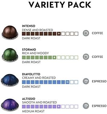 Nespresso Capsules Vertuo, Dark Assortment Variety Pack, Dark Roast Coffee & Espresso, 40-Count Coffee & Espresso Pods, Brews 7.8 oz. and 1.35oz.
