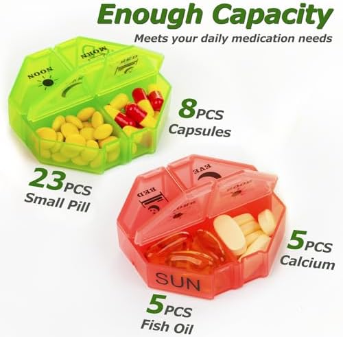 Weekly Pill Organizer 4 Times a Day, Large Pill Box 7 Day Daily Pill Case with 28 Extra Large Compartments Portable Travel Pill Container Big Medicine Organizer for Supplement Vitamin (White)