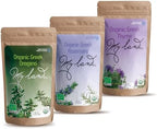 MY LAND Organic Mediterranean Herb Set – Greek Oregano, Rosemary & Thyme from Mount Olympus (3 × 1.76 oz) – USDA Organic Dried Herbs for Cooking, Seasoning & Herbal Tea