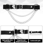 2 PCS Leg Garters for Thigh Adjustable Thigh Garters Heart-Shaped Punk Sexy Leg Harness Garter Belt Black Legs Straps Legs Accessories Harness Punk Accessories for Women Cosplay