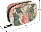 Elegant Lotus Flowers Crane Travel Pill Organizer Case Box Container Weekly Portable Vitamin Medicine Holder Storage Bag with Zipper Removable