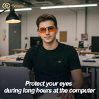 Goiteia Orange Blue Light Blocking Glasses Clip on for Migraine-Gaming Glasses for Eyes Strain/Light Sensitive-Help to Sleep