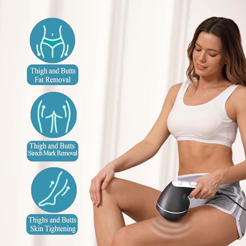 DS SAVORING Body Sculpting Machine, Handheld Cellulite Massager, Body Shaper for Women,Lymphatic Drainage Massage for Stomach Belly Thighs Arm Butts with 8 Massage Heads Attachment 2 Mesh Covers
