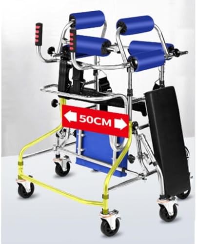 Walkers Disabled Children Cerebral Palsy Disabled Kids Walker 6 Wheel Anti Tilt Foldable Belt Seat Adjustable Height Width Walking Aid