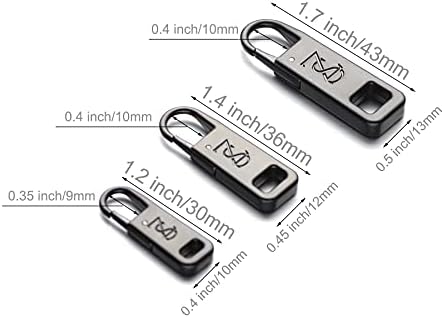 Zpsolution Zipper Pull Replacement - 3 Size More Suitable for Different Zippers - Easy Use for Broken and Missing Zipper Pulls