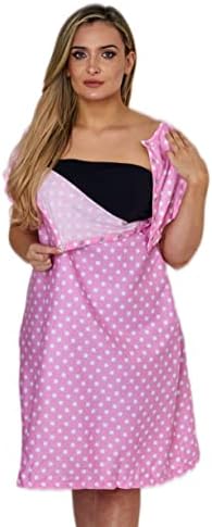 Magnus Care Hospital Gown for Women Labor & Delivery, 100% Cotton Easy Snap Back Closure, Shoulder Snap Polkadot Patient Gown