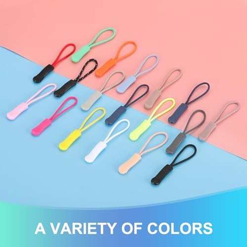 PATIKIL 2.6 Inch Zipper Pulls Replacement, 50 Pcs Nylon Cord Extension Zipper Pull Tab Tags for Handbag Backpacks Jackets Luggage Purses, Light Pink