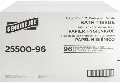 Genuine Joe - GJO2550096 2-ply Standard Bath Tissue Rolls (Pack of 96 Rolls)