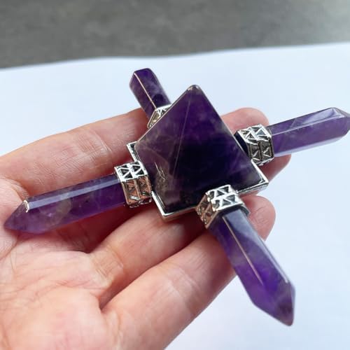 Amethyst Crystals Pyramid Energy Generator Healing Crystal Palm Stone Natural Reiki Chakra Balancing Meditation Gift