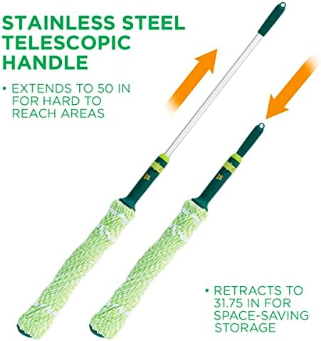 Pine-Sol Microfiber Mop Self Wringing – Easy Squeeze Twist Design for Wet Mopping | Household Cleaning Tool for Tile, Linoleum, Laminate Floors | Extendable Metal Handle