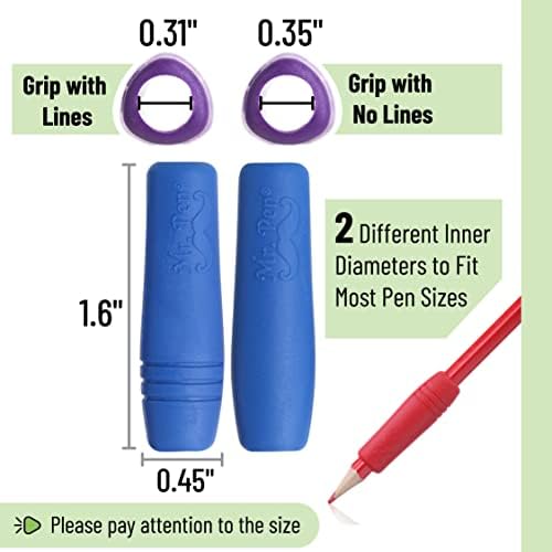 Mr. Pen- Pencil and Pen Grips, Colorful, 12 Pack, Pencil Grips for Adults, Rubber, Ergonomic, Pen Gripper