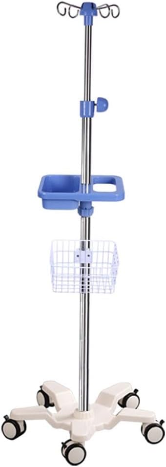 FATACO IV Poles IV Stands with Silent Brake Wheel and 4 Hook, Adjustable Height 43.3-83in, Stainless Steel, Enlarged Base, Stable and Durable (Size : K)