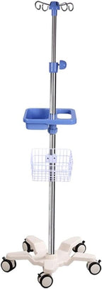 FATACO IV Poles IV Stands with Silent Brake Wheel and 4 Hook, Adjustable Height 43.3-83in, Stainless Steel, Enlarged Base, Stable and Durable (Size : K)