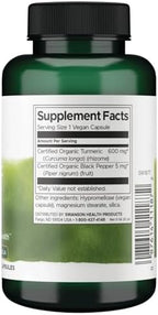 Swanson Premium Turmeric & Black Pepper Antioxidant Supplement for Active Adults Seeking Joint, Digestion, and Circulation Support - Non-GMO, Organic (90 Vegan Capsules)