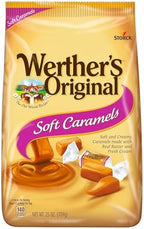 Werthers Soft Caramel, Original Caramel Cream 25 Ounce Bags (Pack of 2) - Individually Wrapped Werther Chewy Caramels - The Hampton Popcorn & Candy Company