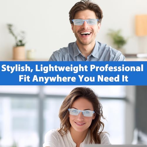 2 PCS Auto Focus Glasses Self Adjusting, Automatic Zoom Anti-Blue Light Presbyopia Glasses, Intelligent Dual Focus Smart Reading Glasses for Women & Men(Blue)
