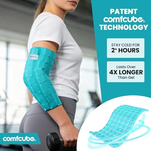 Elbow Ice Pack Wrap for Tendonitis & Tennis Elbow, 2 Hours Long Lasting Cold Compression Flexible Ice Pack Sleeve, Pain Relief for Golfers Arm, Arthritis, Injuries