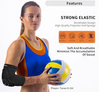 Volleyball Elbow Pads Youth 2XS-XL - Kids Teens Elbow Protector with Thicken Sponge Breathable Padding