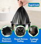 10 Gallon 60pcs Black Trash Bags Strong Black Garbage Bags, Bathroom Trash Can Bin Liners, Plastic Bags for Office Home Kitchen, Waste Basket Liner, Fit 30 Liter, 10 Gal(10G60-Black)