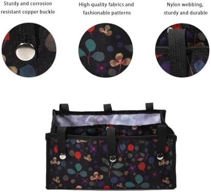 Walker Bag Under Seat for Four Wheel Rollator, Rollator Bag Tote Organizer Pouch Storage to Walkers for Senoirs, Walker Accessories (Clover, large)