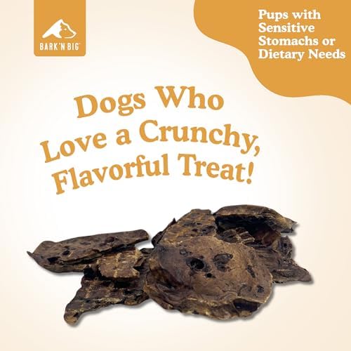 BARK'N BIG Lamb Lung Dog Treats Made in USA - Single Ingredient Lamb Dog Treats - Dehydrated Natural Lung Puffs for Dogs - 5oz