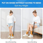 36 Inch Adjustable Long Handled Shoe Horn - Dressing Stick Aid for Seniors, Disabled - Ideal for Hip, Back, Shoulder Surgery Recovery – Helps with Getting Dressed, Sock Remover